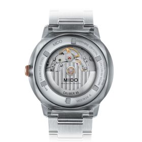 Montre Mido Commander Big Date 42mm Cadran Argent Bracelet Acier inoxydable PVD rose