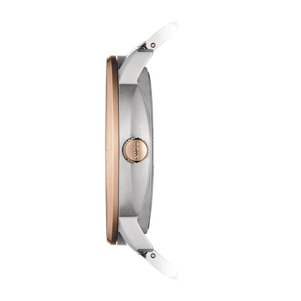 Montre Mido Commander Big Date 42mm Cadran Argent Bracelet Acier inoxydable PVD rose