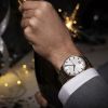 Montre Mido Commander Big Date 42mm Cadran Argent Bracelet Acier inoxydable PVD rose