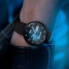 Montre Mido Commander Shade 37mm Cadran Bleu Bracelet Acier inoxydable Noir