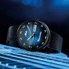 Montre Mido Commander Shade 37mm Cadran Bleu Bracelet Acier inoxydable Noir