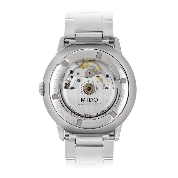 Montre Mido Commander Chronometer 40mm Cadran Bleu Bracelet Acier inoxydable Gris