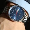 Montre Mido Commander Chronometer 40mm Cadran Bleu Bracelet Acier inoxydable Gris