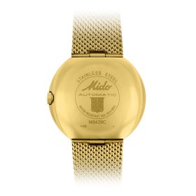Montre Mido Commander 1959 37mm Cadran Jaune Bracelet Acier inoxydable Doré