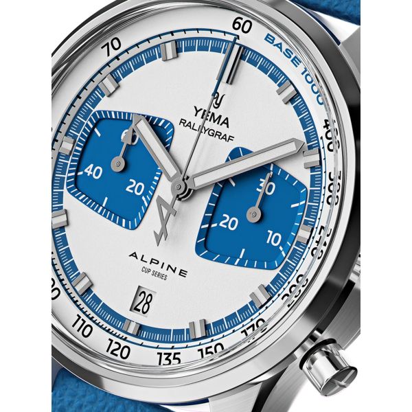 Montre Yema Rallygraf Alpine Cup Series Limited Edition Bracelet Cuir Bleu