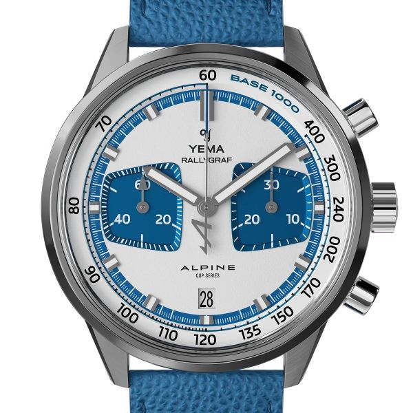Montre Yema Rallygraf Alpine Cup Series Limited Edition Bracelet Cuir Bleu