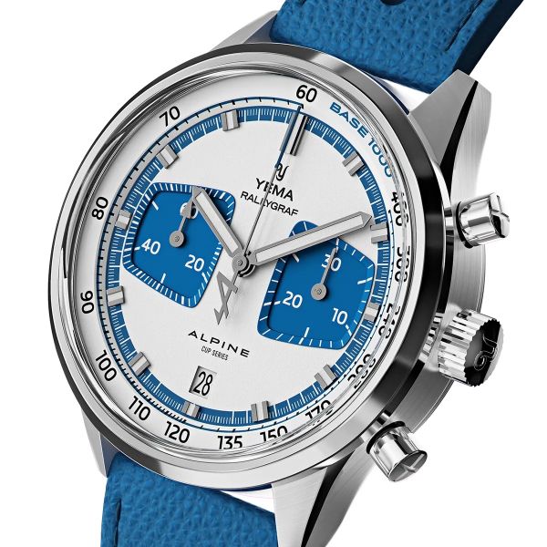 Montre Yema Rallygraf Alpine Cup Series Limited Edition Bracelet Cuir Bleu