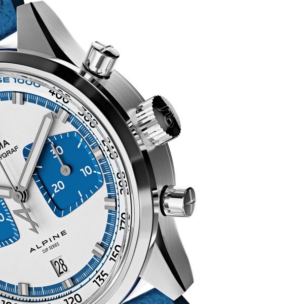 Montre Yema Rallygraf Alpine Cup Series Limited Edition Bracelet Cuir Bleu