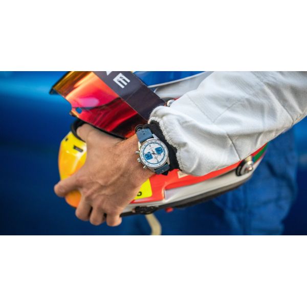 Montre Yema Rallygraf Alpine Cup Series Limited Edition Bracelet Cuir Bleu