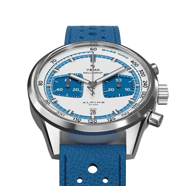 Montre Yema Rallygraf Alpine Cup Series Limited Edition Bracelet Cuir Bleu