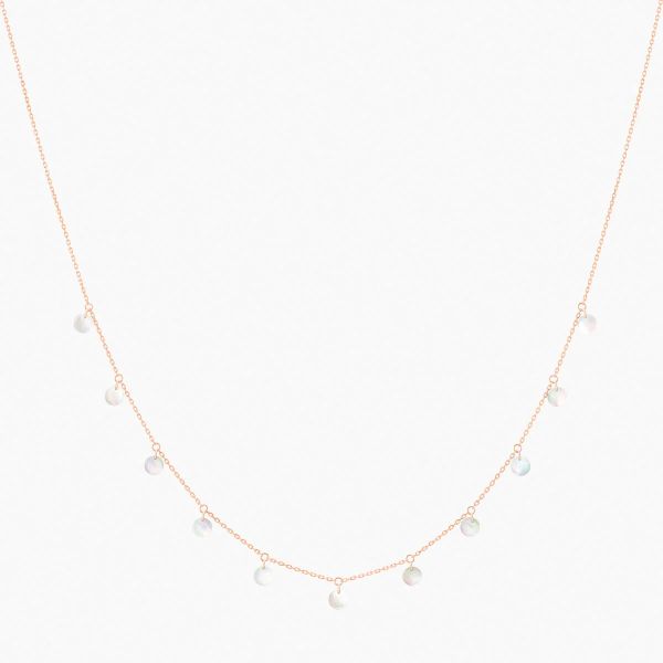 Collier La Brune & La Blonde Polka 11 Nacre Blanche Or Rose