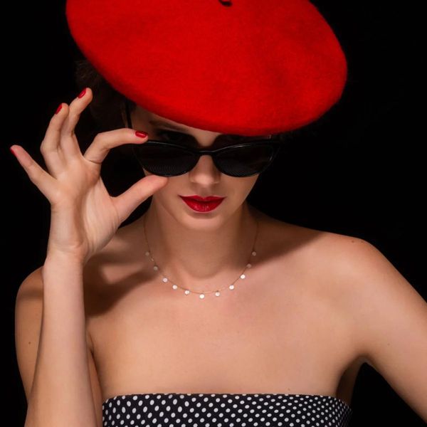 Collier La Brune & La Blonde Polka 11 Nacre Blanche Or Rose