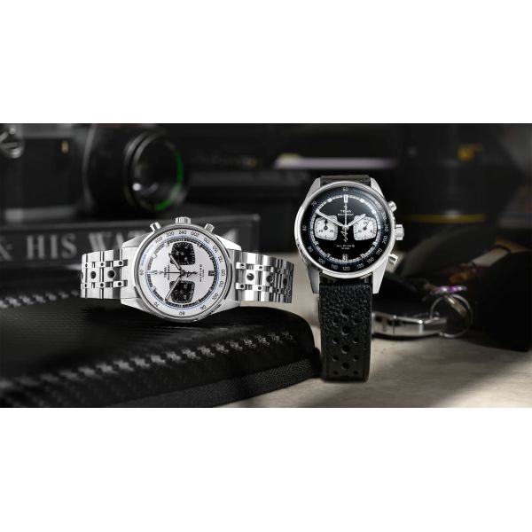 Montre Yema Rallygraf Meca Quartz Alpine Cup Series Panda Bracelet Rallye
