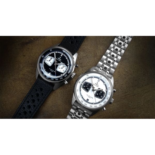 Montre Yema Rallygraf Meca Quartz Alpine Cup Series Panda Bracelet Acier