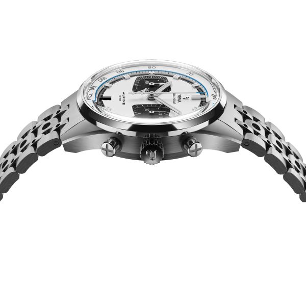 Montre Yema Rallygraf Meca Quartz Alpine Cup Series Panda Bracelet Acier
