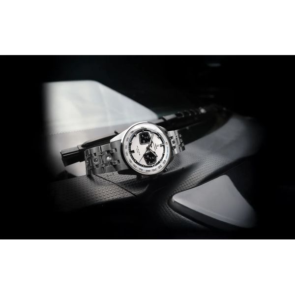 Montre Yema Rallygraf Meca Quartz Alpine Cup Series Panda Bracelet Acier