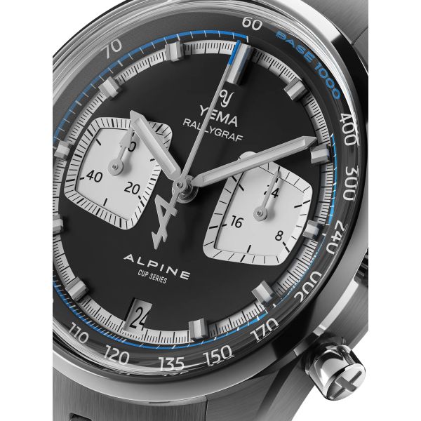 Montre Yema Rallygraf Meca Quartz Alpine Cup Series Reverse Panda Bracelet Acier