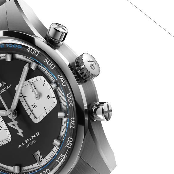 Montre Yema Rallygraf Meca Quartz Alpine Cup Series Reverse Panda Bracelet Acier