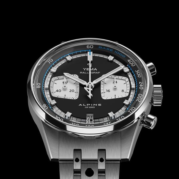 Montre Yema Rallygraf Meca Quartz Alpine Cup Series Reverse Panda Bracelet Acier