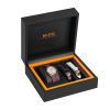 Montre Mido Belluna Royal Lady 33,4mm Cadran Argent Bracelet Tissu Bordeaux