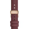 Montre Mido Belluna Royal Lady 33,4mm Cadran Argent Bracelet Tissu Bordeaux