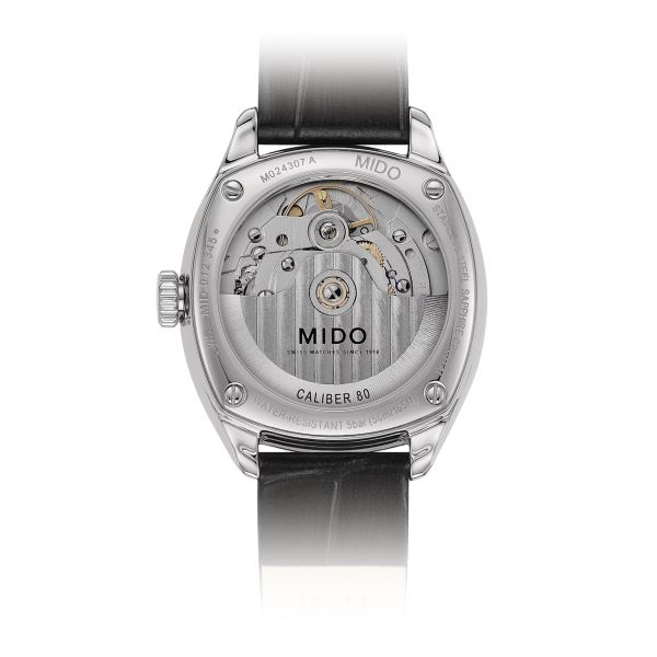 Montre Mido Belluna Royal Lady 33,4mm Cadran Bleu Bracelet Cuir Noir