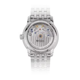 Montre Mido Baroncelli Chronometer Silicon Lady 34mm Cadran Argent Bracelet Acier inoxydable Gris