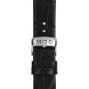 Montre Mido Baroncelli Chronometer Silicon Gent 40mm Cadran Argent Bracelet Cuir Noir