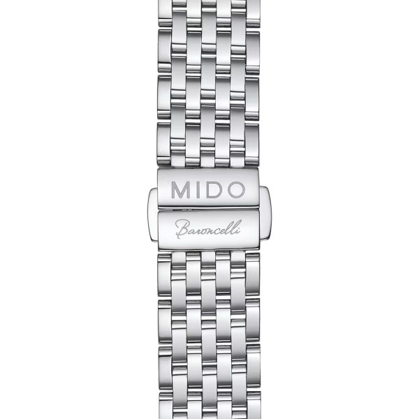 Montre Mido Baroncelli Heritage Lady 33mm Cadran Blanc Bracelet Acier inoxydable Gris