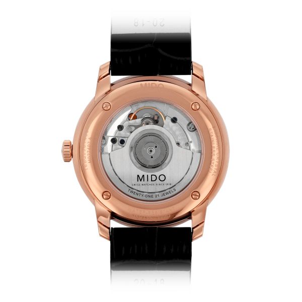 Montre Mido Baroncelli Heritage Gent 39mm Cadran Ivoire Bracelet Cuir Noir