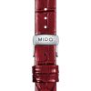 Montre Mido Baroncelli Lady Day & Night 33mm Cadran Nacre blanche Bracelet Cuir Rouge