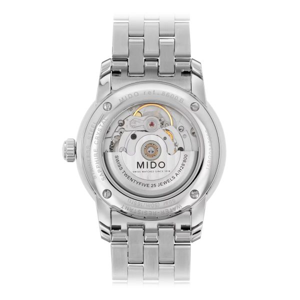 Montre Mido Baroncelli 38mm Cadran Blanc Bracelet Acier inoxydable Gris