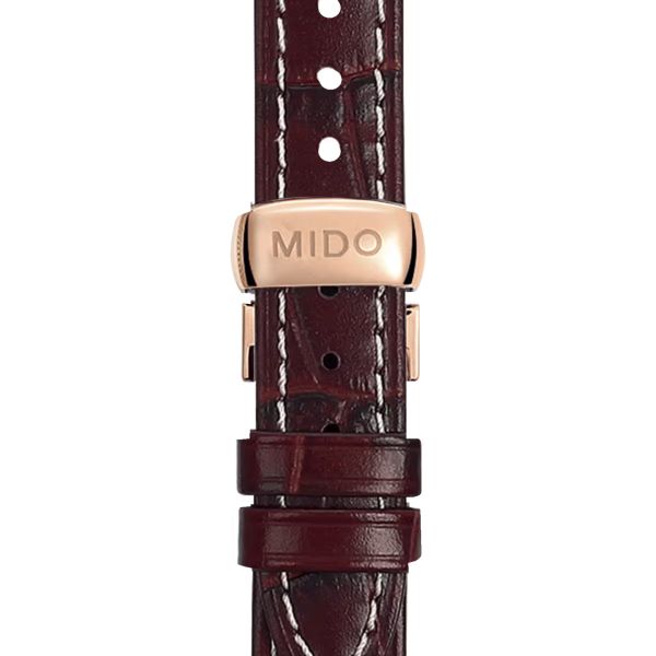 Montre Mido Baroncelli 29mm Cadran Argent Bracelet Cuir Brun