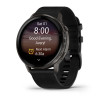 Montre Garmin Venu 4 - 45 mm Gray bracelet cuir Noir + silicone noir