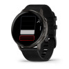 Montre Garmin Venu 4 - 45 mm Gray bracelet cuir Noir + silicone noir