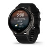 Montre Garmin Venu 4 - 45 mm Gray bracelet cuir Noir + silicone noir