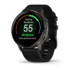 Montre Garmin Venu 4 - 45 mm Gray bracelet cuir Noir + silicone noir
