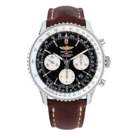 Montre Occasion Breitling Navitimer 43mm Cadran Noir Bracelet Cuir Brun