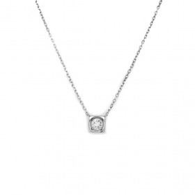 COLLIER DINH VAN LE CUBE OR BLANC ET DIAMANT