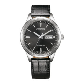 Montre Citizen Mechanical Cadran Noir Bracelet Cuir de veau