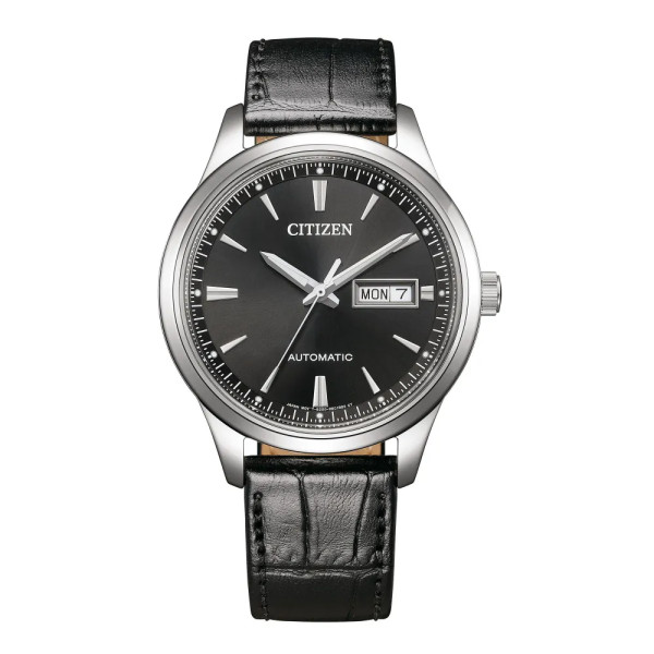 Montre Citizen Mechanical Cadran Noir Bracelet Cuir de veau