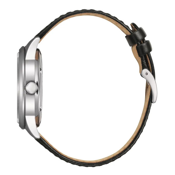 Montre Citizen Mechanical Cadran Noir Bracelet Cuir de veau