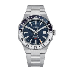 Montre CitizenSeries 8 880 GMT Cadran Bleu Bracelet Acier Inoxydable