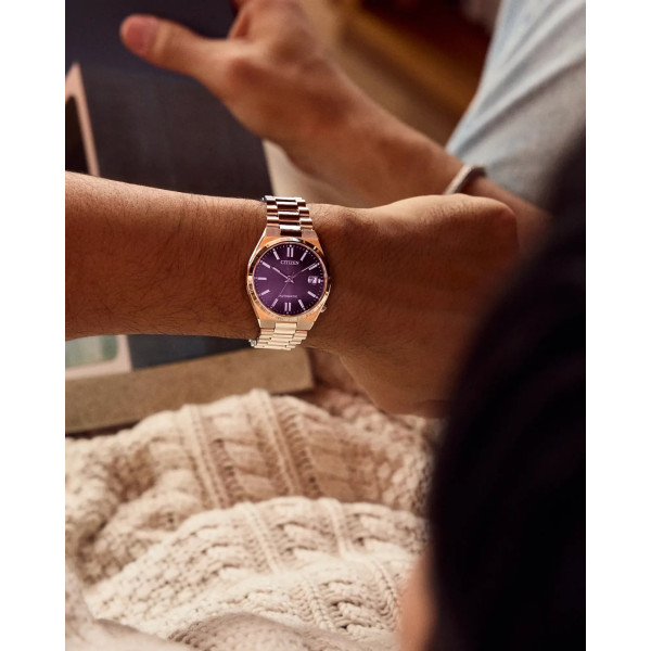 Montre Citizen Tsuyosa 37mm Cadran Violet Bracelet Acier Inoxydable