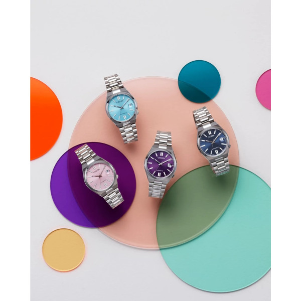 Montre Citizen Tsuyosa 37mm Cadran Violet Bracelet Acier Inoxydable