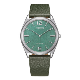 Montre Citizen Suratto Eco-drive Cadran Vert Bracelet Cuir de veau