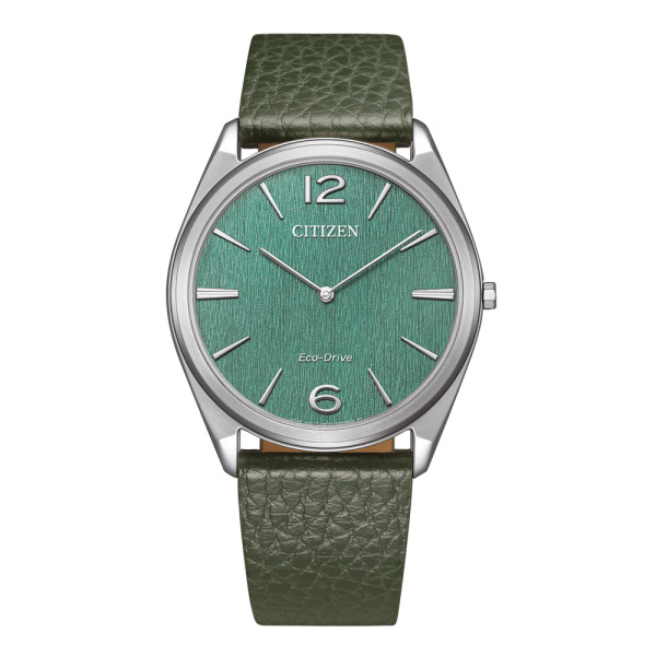Montre Citizen Suratto Eco-drive Cadran Vert Bracelet Cuir de veau