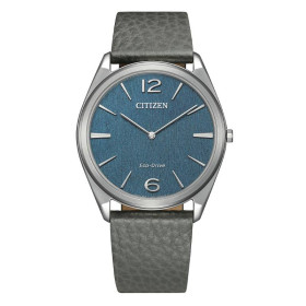 Montre Citizen Suratto Eco-drive Cadran Bleu Bracelet Cuir de veau