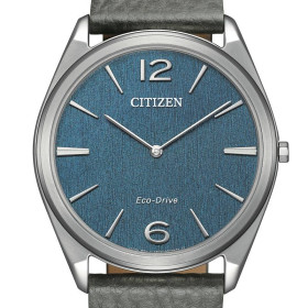 Montre Citizen Suratto Eco-drive Cadran Bleu Bracelet Cuir de veau