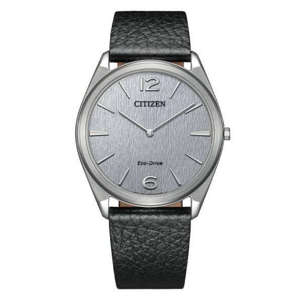 Montre Citizen Suratto Eco-drive Cadran Silver Bracelet Cuir de veau